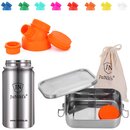Einschulungs-Set: JuNiki&acute;s&reg; Lunchbox + Trinkflasche isoliert 420ml Orange