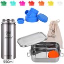 Sch&uuml;ler-Set: JuNiki&acute;s&reg; Lunchbox + Trinkflasche isoliert 550ml - in 8 Farben