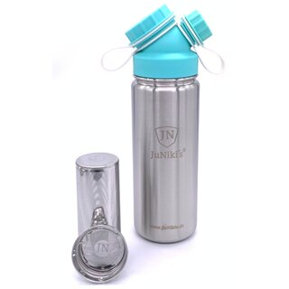 Fr&uuml;hlingsedition | JuNiki&acute;s&reg; Trinkflasche isoliert 550ml t&uuml;rkis + Teefilter