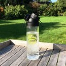 JuNiki&acute;s&reg; Trinkflasche aus Glas - handmade - praktische Weithals-Glasflasche mit Trink&ouml;ffnung - in 8 Farben