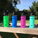 JuNiki&acute;s&reg; Trinkflasche aus Glas - handmade - praktische Weithals-Glasflasche mit Trink&ouml;ffnung - in 8 Farben