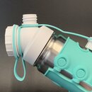 JuNiki&acute;s&reg; eco line isolierte Edelstahl Trinkflasche 550ml - weiss/t&uuml;rkis + H&uuml;lle