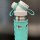 JuNiki&acute;s&reg; eco line isolierte Edelstahl Trinkflasche 550ml - weiss/t&uuml;rkis + H&uuml;lle
