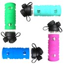 JuNiki&acute;s Double Neck - Flaschenh&uuml;lle - Silikon - Set 2: lila + t&uuml;rkis