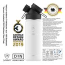 Exklusive JuNiki&acute;s Trinkflasche aus Edelstahl Vakuum-isoliert 550ml/18oz - wei&szlig;