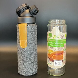 Set: JuNiki&acute;s W&uuml;rstchen&reg; Verschluss + Filzh&uuml;lle grau