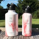 INSULATED STAINLESS STEEL FLASK // 32OZ // RED MARBLE