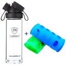 Set: JuNiki&acute;s Glasflasche 550ml/18oz + 2...