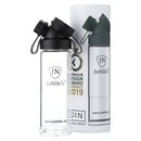 SET SINGLE WALL  GLASS FLASK + 2 SILICONE SLEEVES BLUE/GREEN