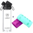 Set: JuNiki&acute;s Glasflasche 550ml/18oz + 2...