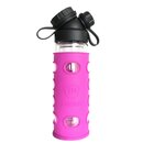 SET DOUBLE WALL  GLASS FLASK + TEA INFUSER + 2 SILICONE...