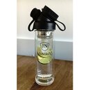 Set: JuNiki&acute;s Glasflasche doppelwandig mit Teefilter  320ml/11oz + Wollfilzh&uuml;lle gr&uuml;n