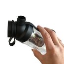 Set: JuNiki&acute;s Glasflasche doppelwandig mit Teefilter  320ml/11oz + Wollfilzh&uuml;lle gr&uuml;n