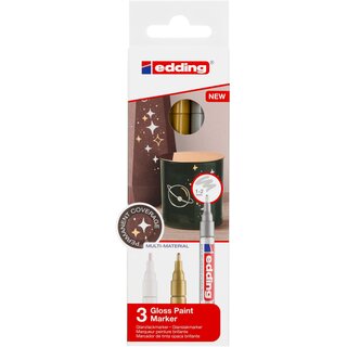 edding 751-3 Glanzlackmarker Set metallic