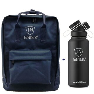 Promotional-Sets with 30 EUR Benefit: JuNiki&acute;s Backpack and 32oz insulated stainless steel flask Black Devil