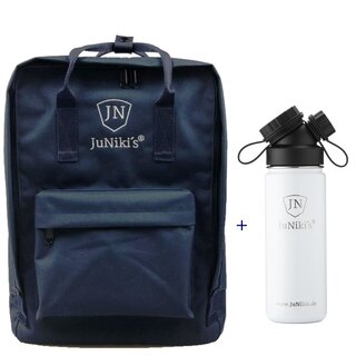 Promotional-Sets with 20 EUR Benefit: JuNiki&acute;s Backpack and 18oz insulated stainless steel flask White