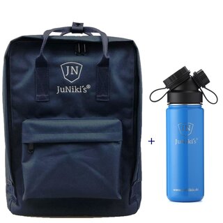 Promotional-Sets with 20 EUR Benefit: JuNiki&acute;s Backpack and 18oz insulated stainless steel flask Blue