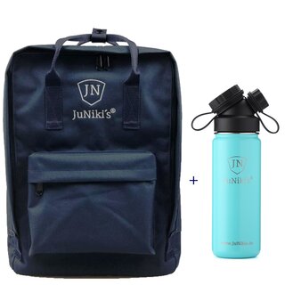 Promotional-Sets with 20 EUR Benefit: JuNiki&acute;s Backpack and 18oz insulated stainless steel flask Turquoise